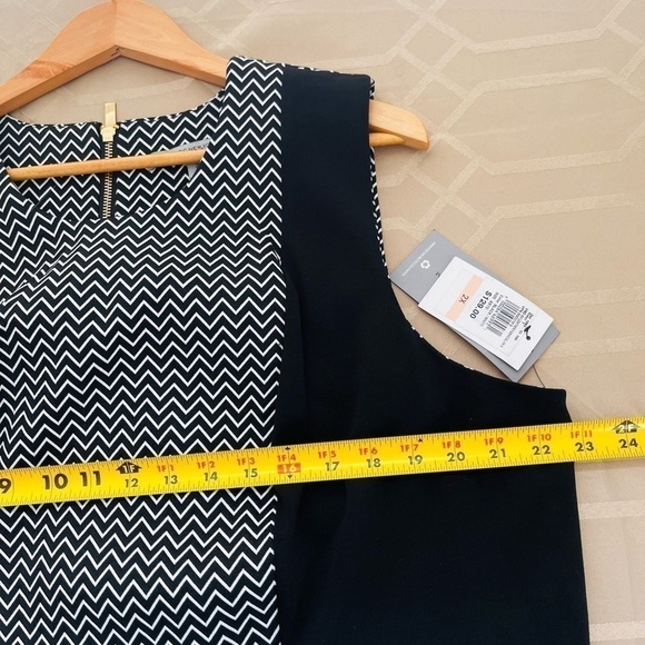 NWT Marc New York Andrew Marc Black White Shift Sleeveless Dress Plus Size 2X - Picture 4 of 6